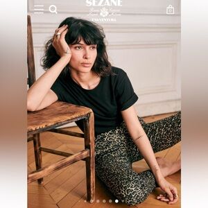 NWT Sezane Clara trousers jacquard leopard print - petite